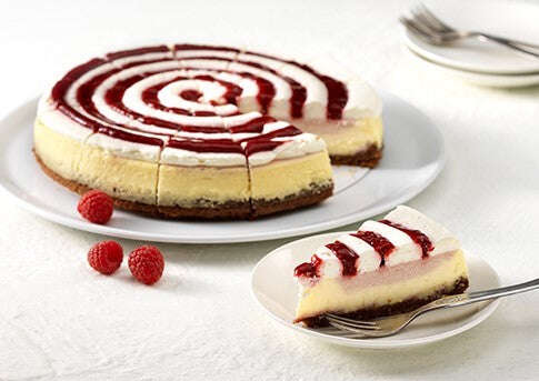 Maandtaart Januari 2024 - Raspberry White Chocolate Cheesecake Koekela