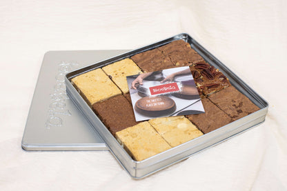 Koekela’s Silver Tin Filled With 12 Brownies And Blondies